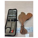 Pair of Basket weave spur straps and screw driver