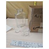 Water. Bottle and 24 pressed glass cups