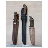 Knives all with sheathes, sharp and king fishes &