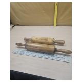 2- vintage  rolling pins wood