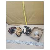 Baseball gloves and balls