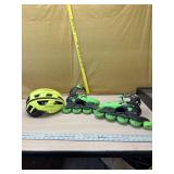End line shoe skates and lighted helmet