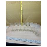4 Crystal stem ware and 4 sun moon & stars