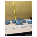 Franhoma 2 serving bowls, creamer & sugar, butter
