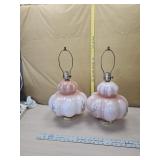 Pr vintage  glass Victorian style lamps