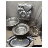 I love you cake pan, aluminum serving bowls,