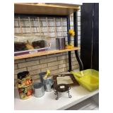 Plastic salads bowl set, candle holders and much