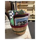 Basket of scrap book supplies
