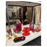 Flaming glasses, vases and candle holders