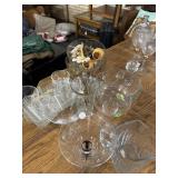 Set of 4 snack set, 2 bowls  stem ware and