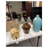 Milk Bottles, vase, corked rice wine brown jug ,