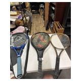 3 tennis rackets 2 with case