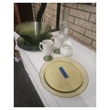 Green and amber glass