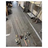 (5) fishing rods and reels