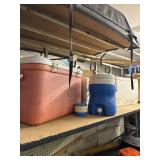 3 coolers and water jug