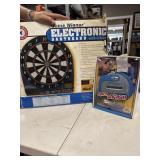 Electric dart board and catch phrase