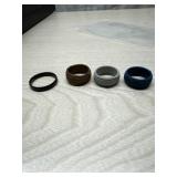 3 silicone  & 1 metal ring