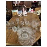 Set of 4 matching wine glasses, decanters no kids
