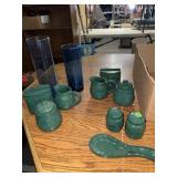 2 set of creamer, sugar & napkin holder,vases.
