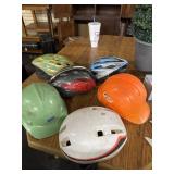 Hard hats and bike helmets