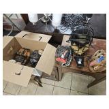 Catchers mask, baseball gloves and balls