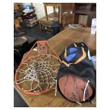 Basketball hoop and balls