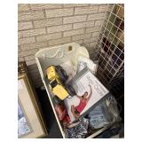 Wooden Cradle and contents