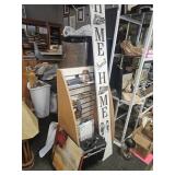 Home sign and all contents on shelf  no shelf