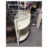 1/2 circle Tv stand 51ï¿½x18ï¿½x 29ï¿½ with glass top