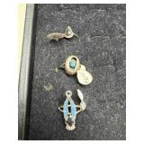 3 silver rings