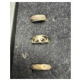 3 silver rings