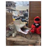 Plastic Sleigh, Elmo and teddy beat