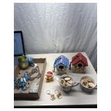 Bird house, wooden key chains, jewelry for repair