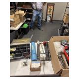 Tackle box with hardware welding rod holder,