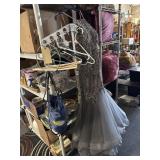 Clothing Rack and size 0 prom dress