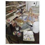 Candles, small easel and misc