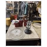 Red Canister set, candle holder and more