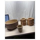 Footed Pot, small crock cup and more