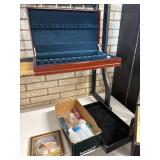 Silverware Box, travel bottles, vintage case and