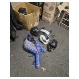 Arm blaster exerciser catchers gear and helmets