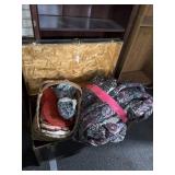 Trunk with King Size Comforter set and basket