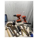Black & Decker, drill, flask light, screw driver