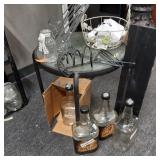 Patio table and contents