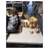 5 roosters, Inscenses cones, candle holder,