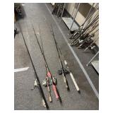 (5) fishing rods and reels