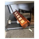 Picture frame of all shelves dumb bell and more