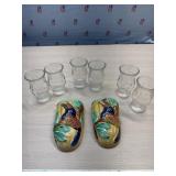 Set if 6 VTG juice/ jelly glasses with sea horses
