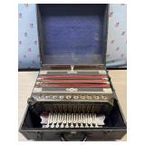 Vintage Accordion and case needs work unbranded