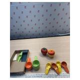 2 VTG 1950s Hazel Atlas Glass Red Strawberry &