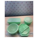 VTG Green Tupperware: celery box, lettuce keeper,